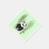 Schattigee Panda Zittend in Bamboe Servetten (Hoek)
