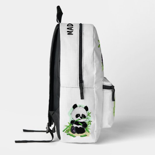 Schattigee Panda's aangepaste naam Bedrukte Rugzak (Links)