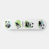 Schattigee Panda's aangepaste naam Skateboard (Horizontaal)