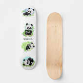 Schattigee Panda's aangepaste naam Skateboard (Voorkant)