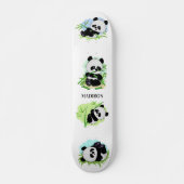 Schattigee Panda's aangepaste naam Skateboard (Voorkant)