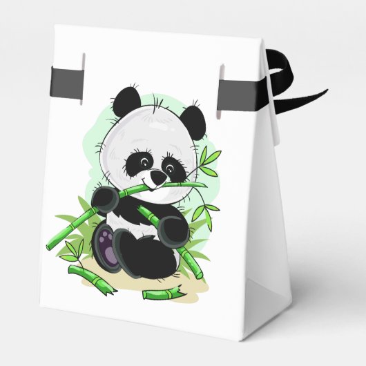 Schattigee Panda's aangepaste tekst gunst vak Bedankdoosjes (Achterkant)