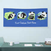 Schattigee Panda's aangepaste tekst & kleur banner (Beurs)