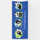 Schattigee Panda's aangepaste tekst & kleur banner (Verticaal)