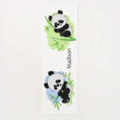 Schattigee Pandas aangepaste tekst & kleur yogamat (Achterkant)