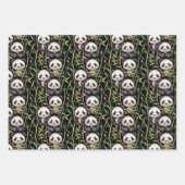 Schattigee panda's en bamboe inpakpapier vel (Voorkant 3)