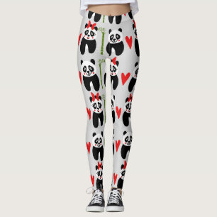 Schattigee Panda's Harten: Kinderpatroon Leggings
