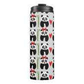 Schattigee Panda's Harten: Kinderpatroon Thermosbeker (Voorkant)