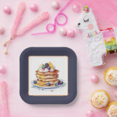 Schattigee pannenkoek ontbijtfeest papieren bordje (Feest)