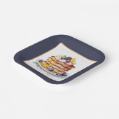 Schattigee pannenkoek ontbijtfeest papieren bordje (Gebogen)