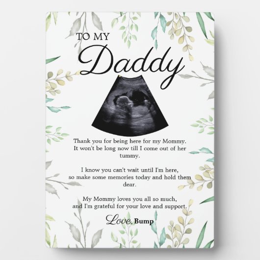 Schattigee papa wordt gedicht van Bump Fotoplaat (voorkant)