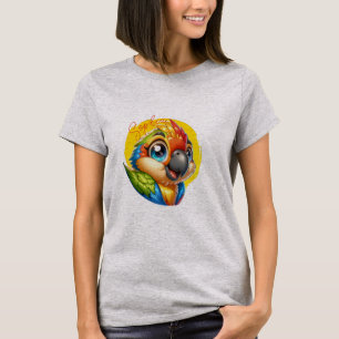 Schattigee papegaai Voeg naam Graphic T-shirt toe