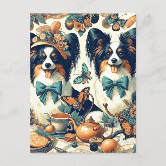 Schattigee Papillon hondenillustratie Briefkaart (Voorkant)