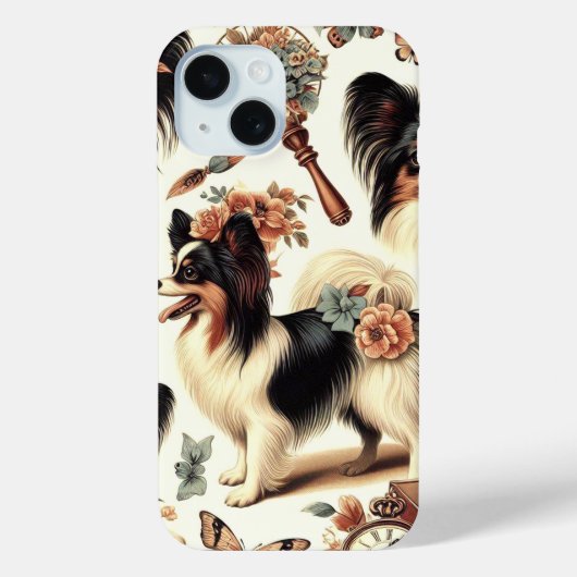 Schattigee  Papillon hondenillustratie Case-Mate iPhone Case (Achterkant)