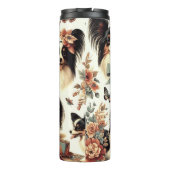 Schattigee  Papillon hondenillustratie Thermosbeker (Achterkant)