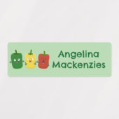 Schattigee paprika capsicum zingen gepersonaliseer labels (Design 2)