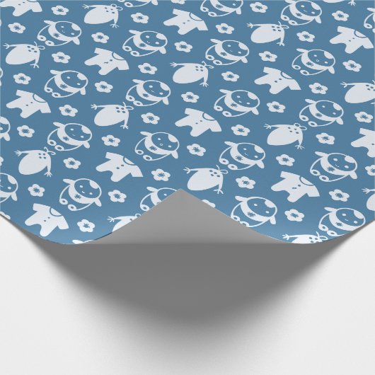 Schattigee pasgeboren baby boy inpakpapier (Hoek)