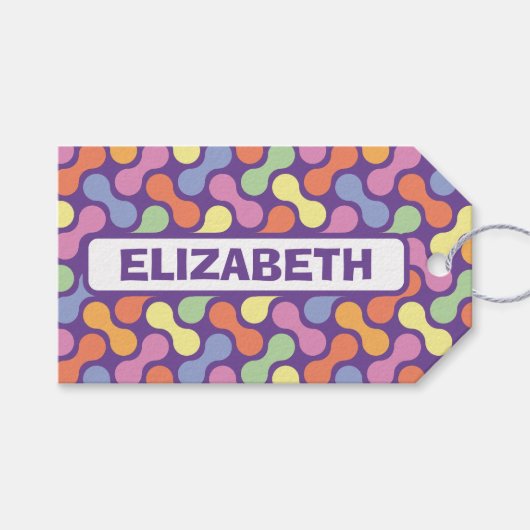 Schattigee Pastel Abstract Snoep Blob Pattern Cadeaulabel (Voorkant (Horizontaal))