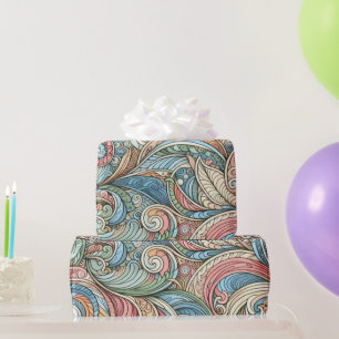 Schattigee pastel abstracte natuur Kids verjaardag Cadeaupapier