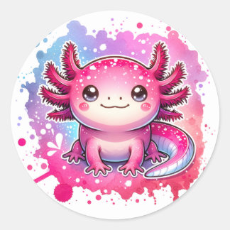 Schattigee pastel Axolotl Nieuw ontwerp Ronde Sticker