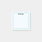 Schattigee Pastel Blue Gingham Pattern Notes (Voorkant)