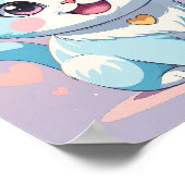 Schattigee Pastel Blue Kitten - Schattig Kwekerij  Poster (Hoek)