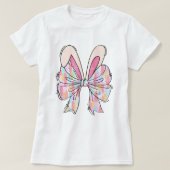 Schattigee Pastel Bunny Bow T-shirt (Design voorkant)