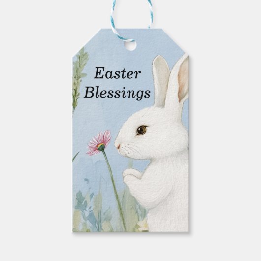 Schattigee Pastel Bunny Easter Cadeaulabel (Voorkant)