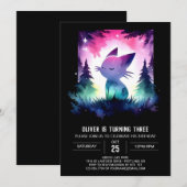 Schattigee Pastel Cat Verjaardag Kaart (Voorkant / Achterkant)