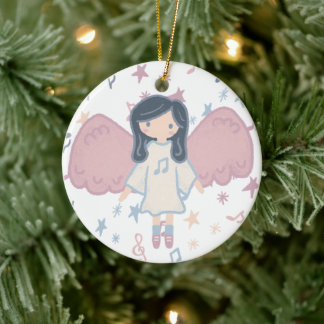 Schattigee Pastel Christmas Angel Aangepast Jaar Keramisch Ornament