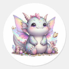 Schattigee pastel Chubby Dino Ronde Sticker