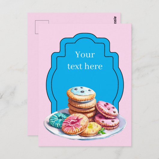 Schattigee Pastel cookies toevoegen tekst Zakelijk Briefkaart (Voorkant / Achterkant)