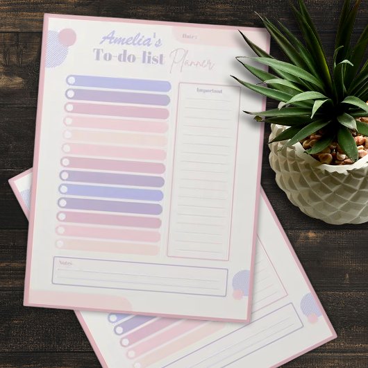 Schattigee pastel dagelijkse planner gepersonalise notitieblok