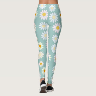 Schattigee pastel Daisy Flowers Bloemenmeisje Leggings