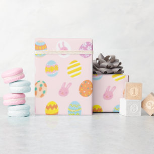 Schattigee Pastel Easter Eggs Pattern Pink Cadeaupapier