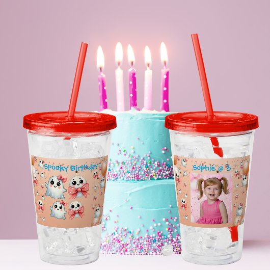 Schattigee Pastel Ghost Acryl Tumbler Verjaardag G Acryl Drinkbeker