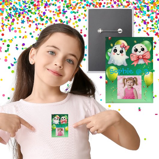 Schattigee Pastel Ghost Kids Verjaardagsfeest Butt Button