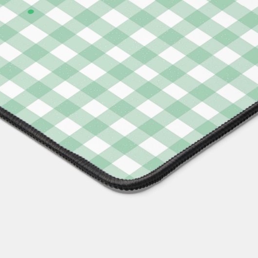 Schattigee Pastel Green Gingham Pattern Desk Mat (Hoek)