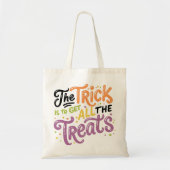 Schattigee Pastel Halloween "De truc is alle trakt Tote Bag (Voorkant)