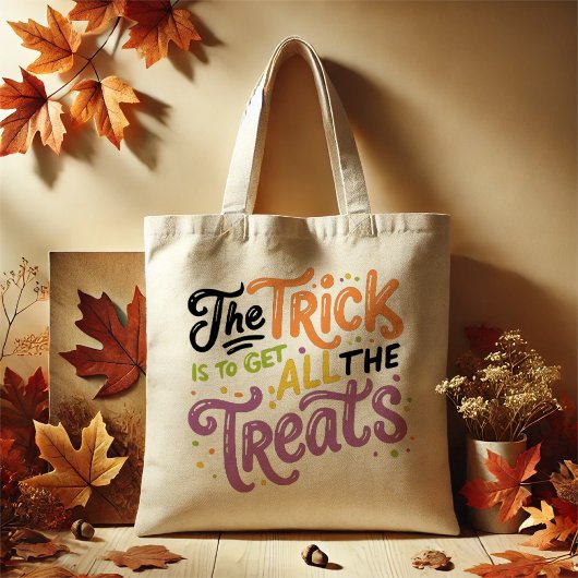 Schattigee Pastel Halloween "De truc is alle trakt Tote Bag