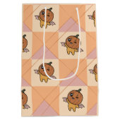 Schattigee Pastel Halloween Pumpkin Bat Pattern Medium Cadeauzakje (Achterkant)