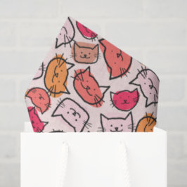 Schattigee pastel, hete roze en Oranje handgeteken Tissuepapier