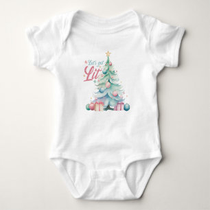 Schattigee pastel kerstboom romper