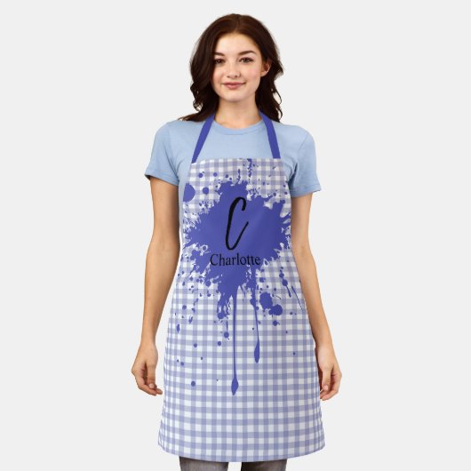 Schattigee pastel Navy Gingham Schort (Gedragen)