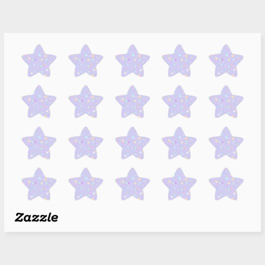 Schattigee pastel paarse esthetiek ster sticker (Vel)