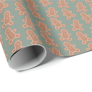 Schattigee pastel peperkoek man kerstkoekjes cadeaupapier