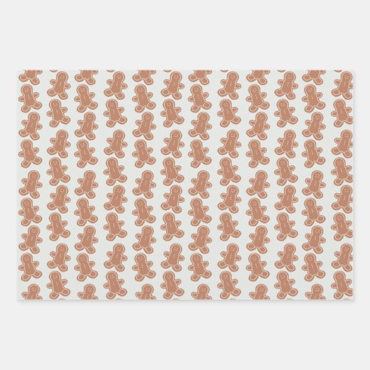 Schattigee pastel peperkoek man kerstkoekjes inpakpapier vel (Voorkant 3)