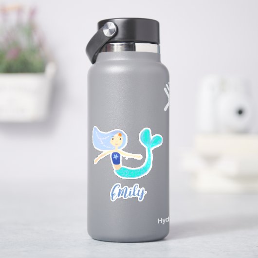 Schattigee Pastel Periwinkle Zeemeermin Princess Sticker (HydroFlask)