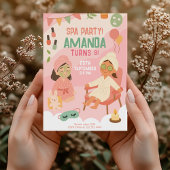 Schattigee Pastel Pink Spa Verjaardag Kaart