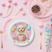 Schattigee Pastel Puppy Labrador - Verjaardag Papieren Bordje